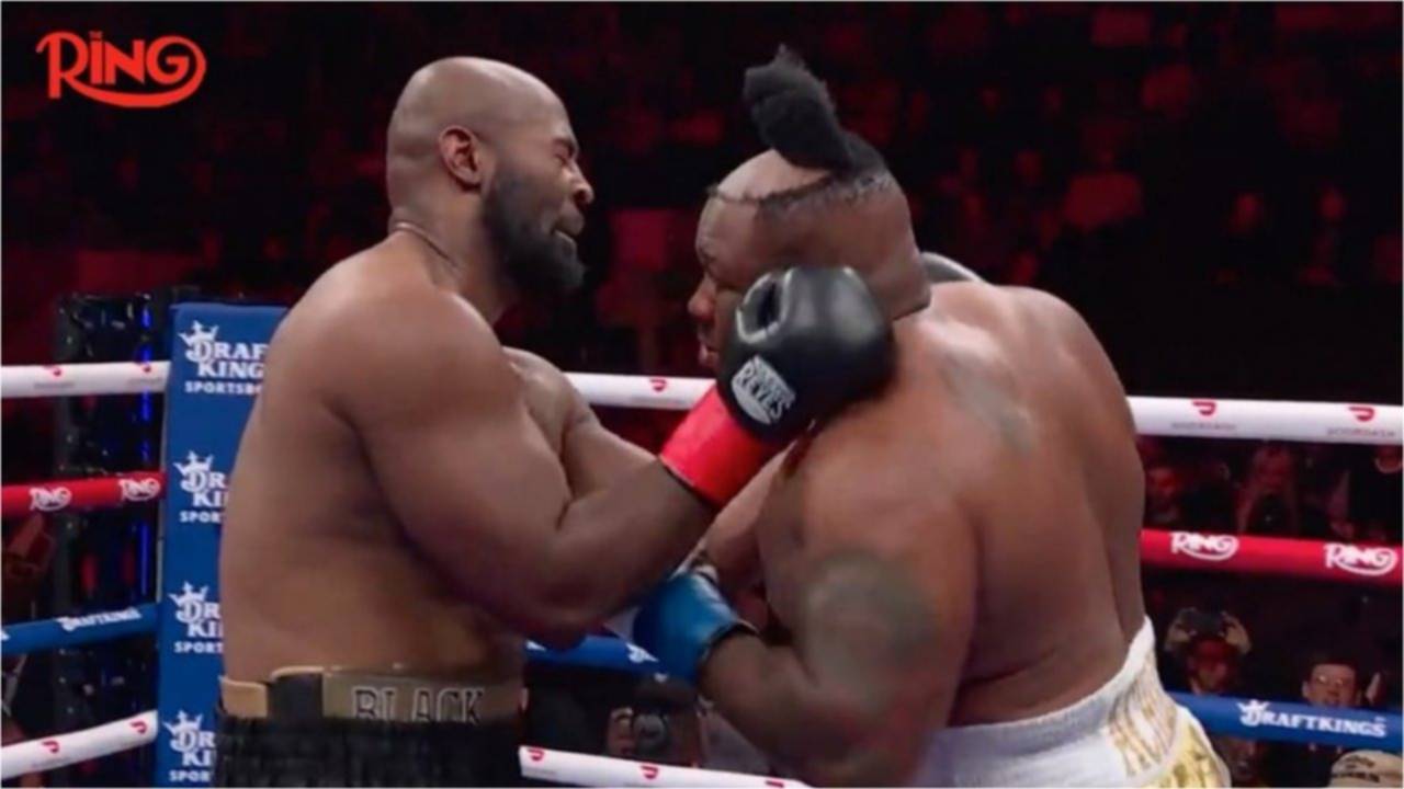 Insólito blooper: a Jarrell Miller se le voló la peluca en pleno combate y la tiró al público