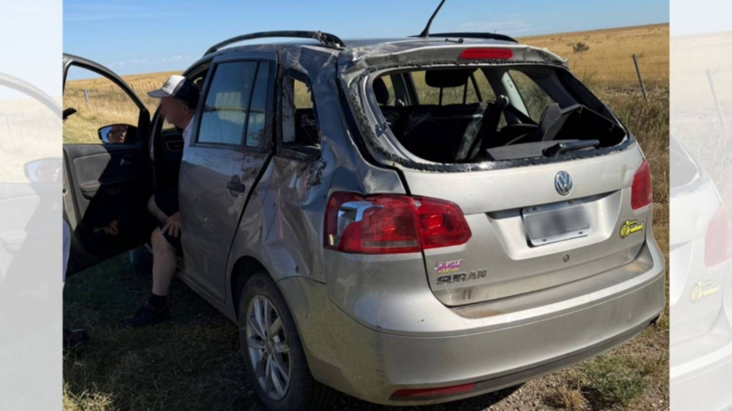 Volcó un auto en la ruta nacional 35, en cercanías de Bahía Blanca