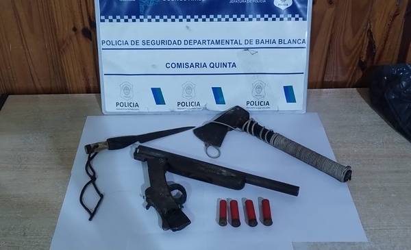 Detuvieron a un hombre por amenazar con un arma y un hacha a una mujer ...
