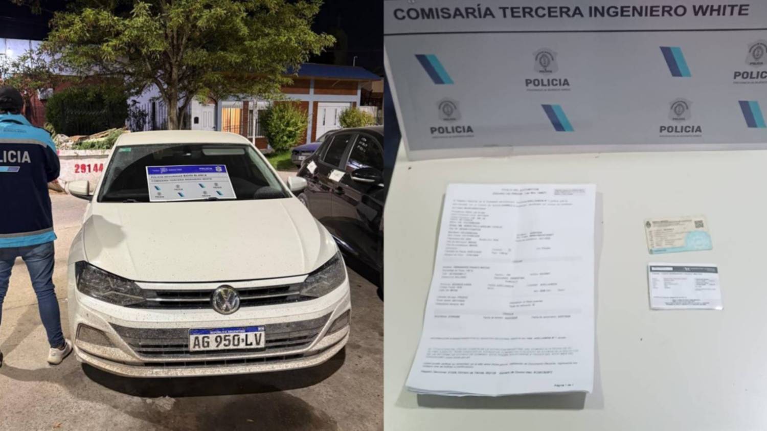 Detuvieron en White a un hombre manejando un auto mellizo 
