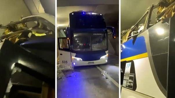 Un micro con hinchas de Chaco For Ever se incrustó en un túnel