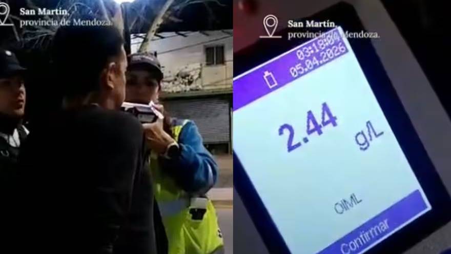 "¡Es una banda, viejo!": fue detenido en un control vehicular con 2,44 de alcohol en sangre