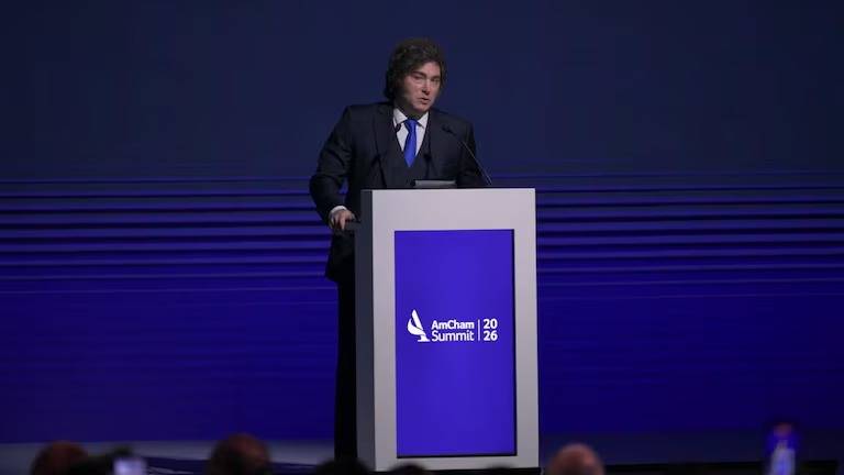 Milei en la Amcham, tras el salto inflacionario de marzo: "Hay que tener paciencia"