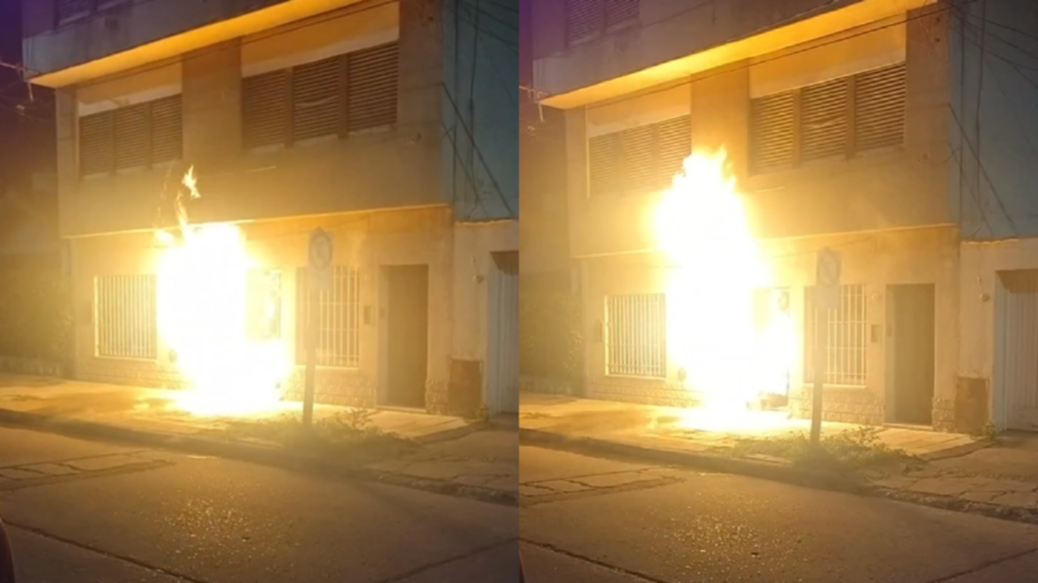 Incendio en un medidor de gas: dos personas asistidas por inhalación de humo