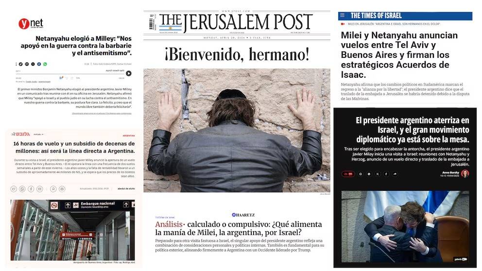 "¡Bienvenido, hermano!": la cobertura de la prensa israelí sobre la visita de Javier Milei