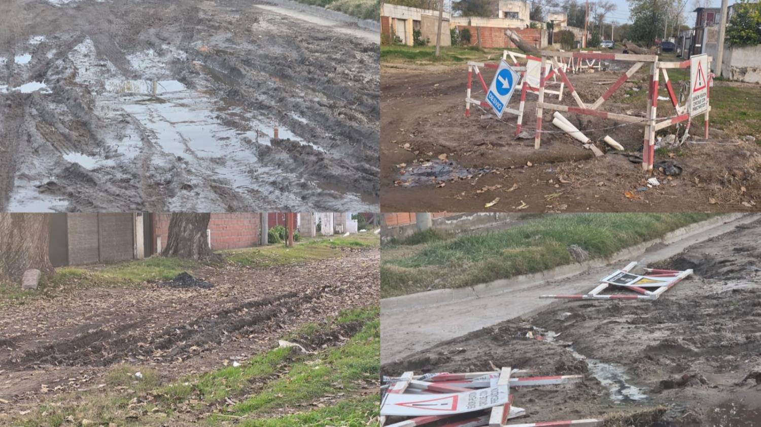 Obra cloacal paralizada, desbordes y vecinos afectados