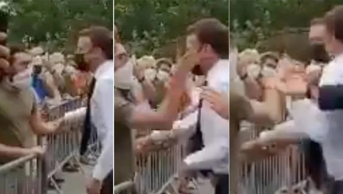Video: un hombre le pegó una cachetada al presidente de Francia Video: un hombre le pegó una cachetada al presidente de Francia