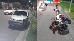 Un motociclista fue hospitalizado por un choque en el barrio Mariano Moreno