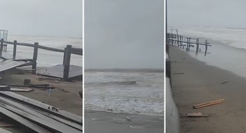 La sudestada rompió la rambla en Monte Hermoso