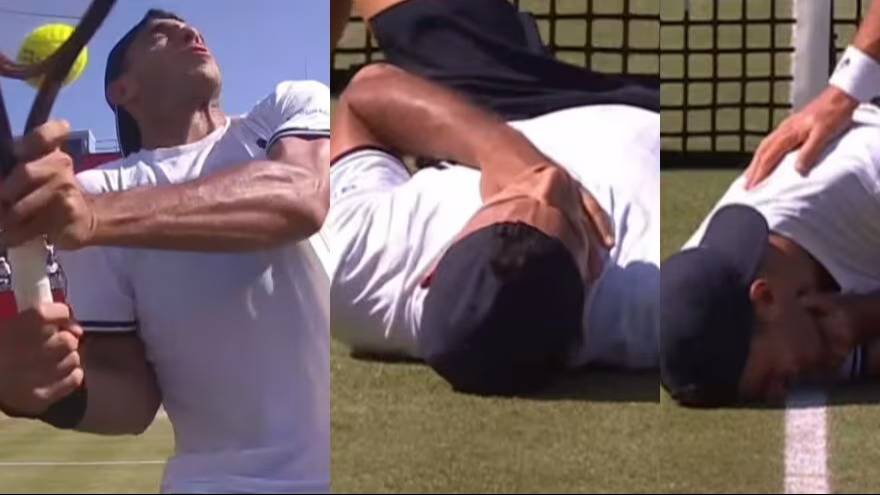 Un pelotazo lo noqueó a Cerúndolo, aunque se levantó y pasó a semifinales