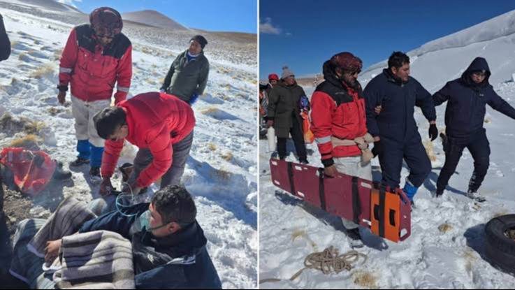 Rescataron a cuatro mineros tras tres noches atrapados por la nieve en Catamarca