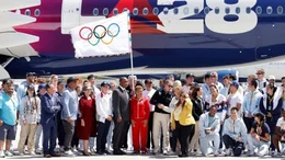 La bandera olímpica arribó a Los Ángeles, sede de los Juegos en 2028