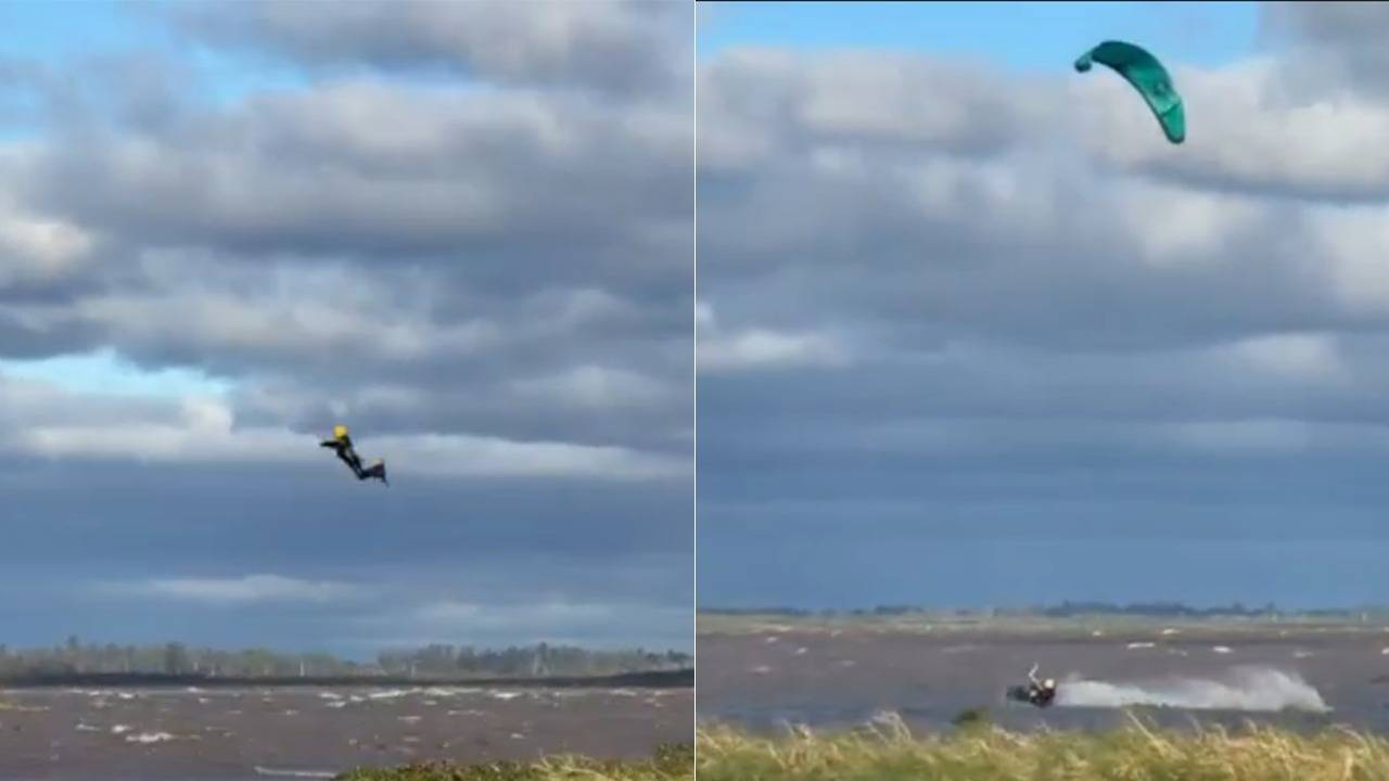 Murió un instructor de kitesurf en Santa Fe: su novia grabó el accidente fatal