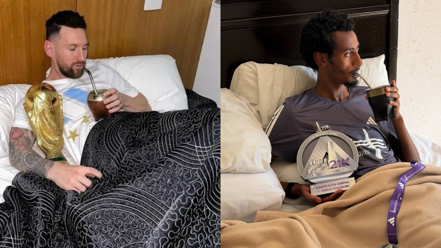 A lo Messi y como Francella: así festejó Yomif Kejelcha su récord histórico en Buenos Aires