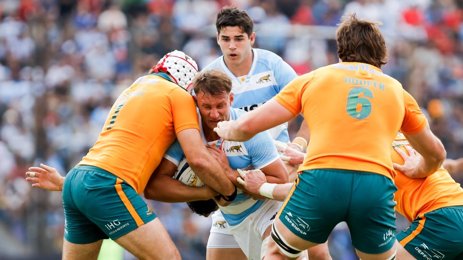 Grito de try bahiense en la derrota de Los Pumas ante Australia