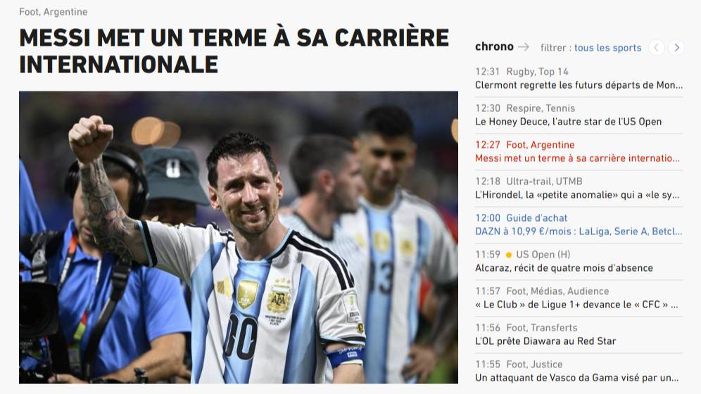 Qué dijeron los principales diarios deportivos del mundo sobre el retiro de Messi