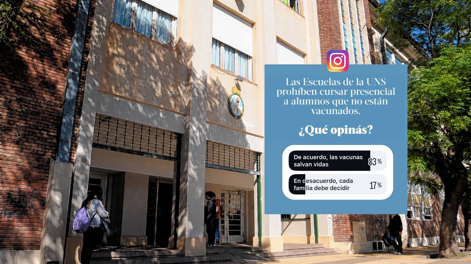 Vacunación en las escuelas de la UNS: qué opinan los seguidores de La Nueva.