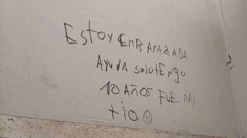 "Tengo 10 años y estoy embarazada: fue mi tío": la inquietante pintada en una escuela en Chubut