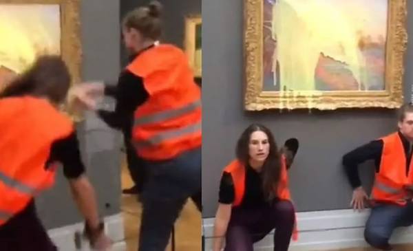 Activistas climáticos lanzaron puré de papas contra una obra de Monet ...
