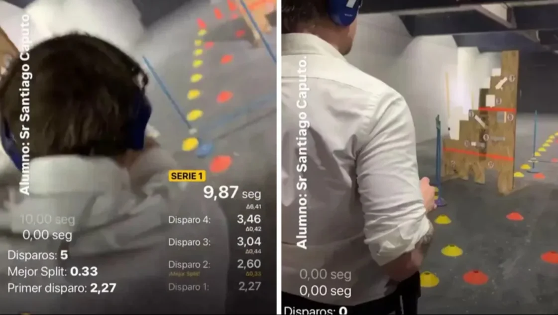 Se viralizaron videos del asesor estrella de Milei practicando tiro para defensa personal