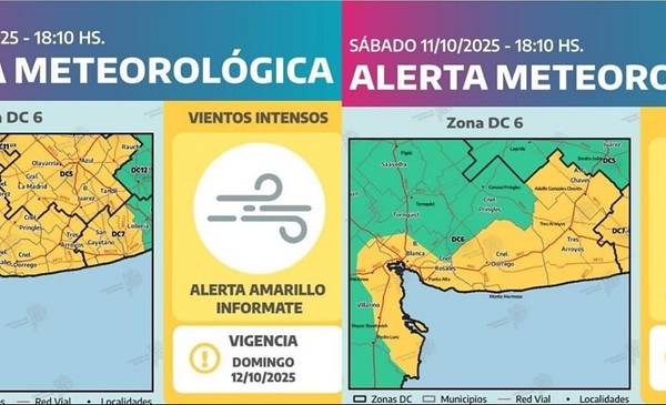 Alerta amarilla vigente para el domingo por lluvias y viento - La Nueva