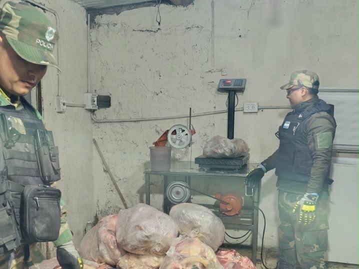 Allanamientos por faena clandestina en Médanos: secuestran 600 kilos de carne
