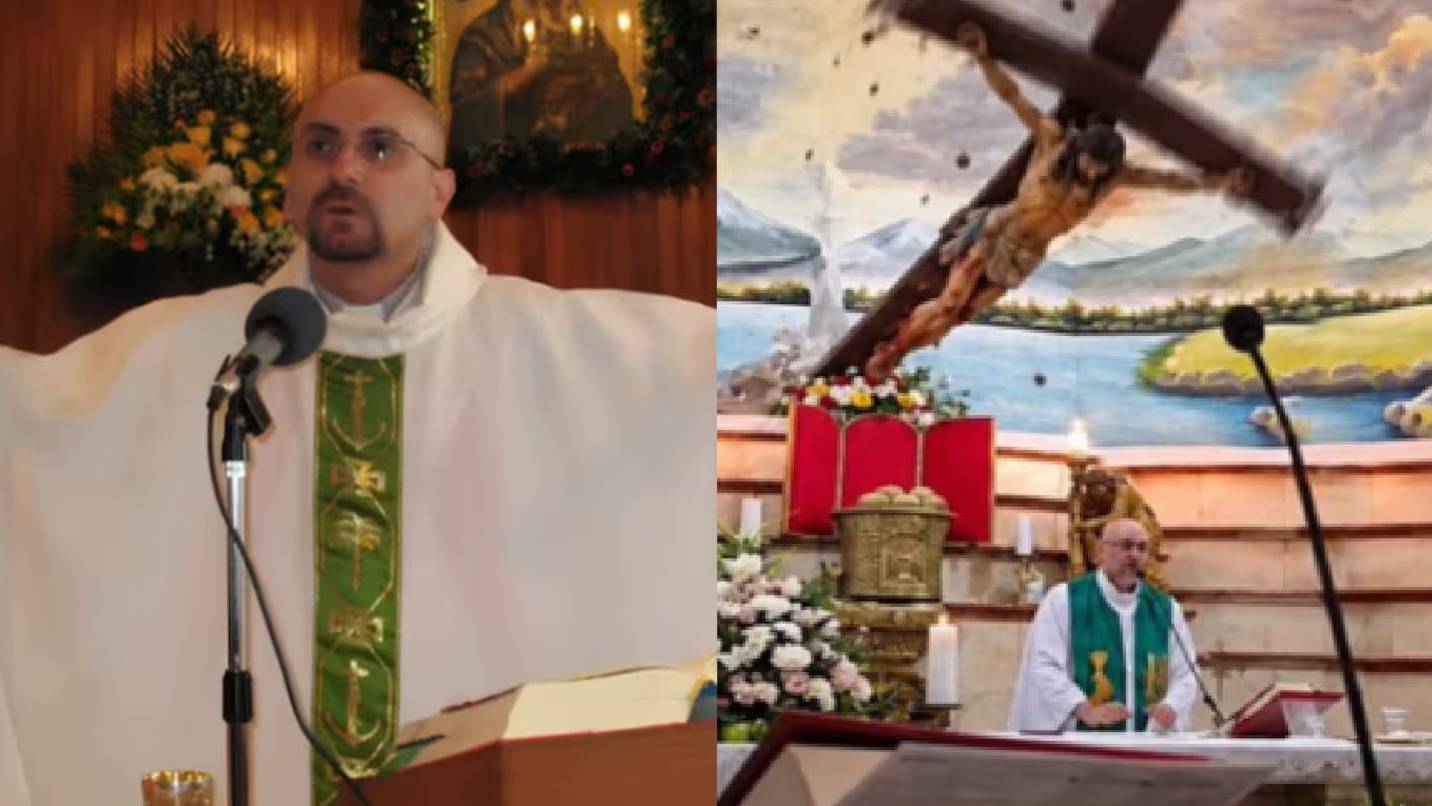 Un sacerdote murió aplastado por una cruz que cayó durante una misa transmitida en vivo