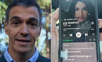 La chicana de Sánchez a Milei en su visita a España: publicó una imagen de "Fanático" de Lali