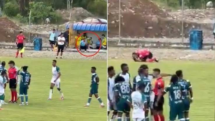 Escándalo en Ecuador: un futbolista casi “mata” a un árbitro de ¡un piedrazo!