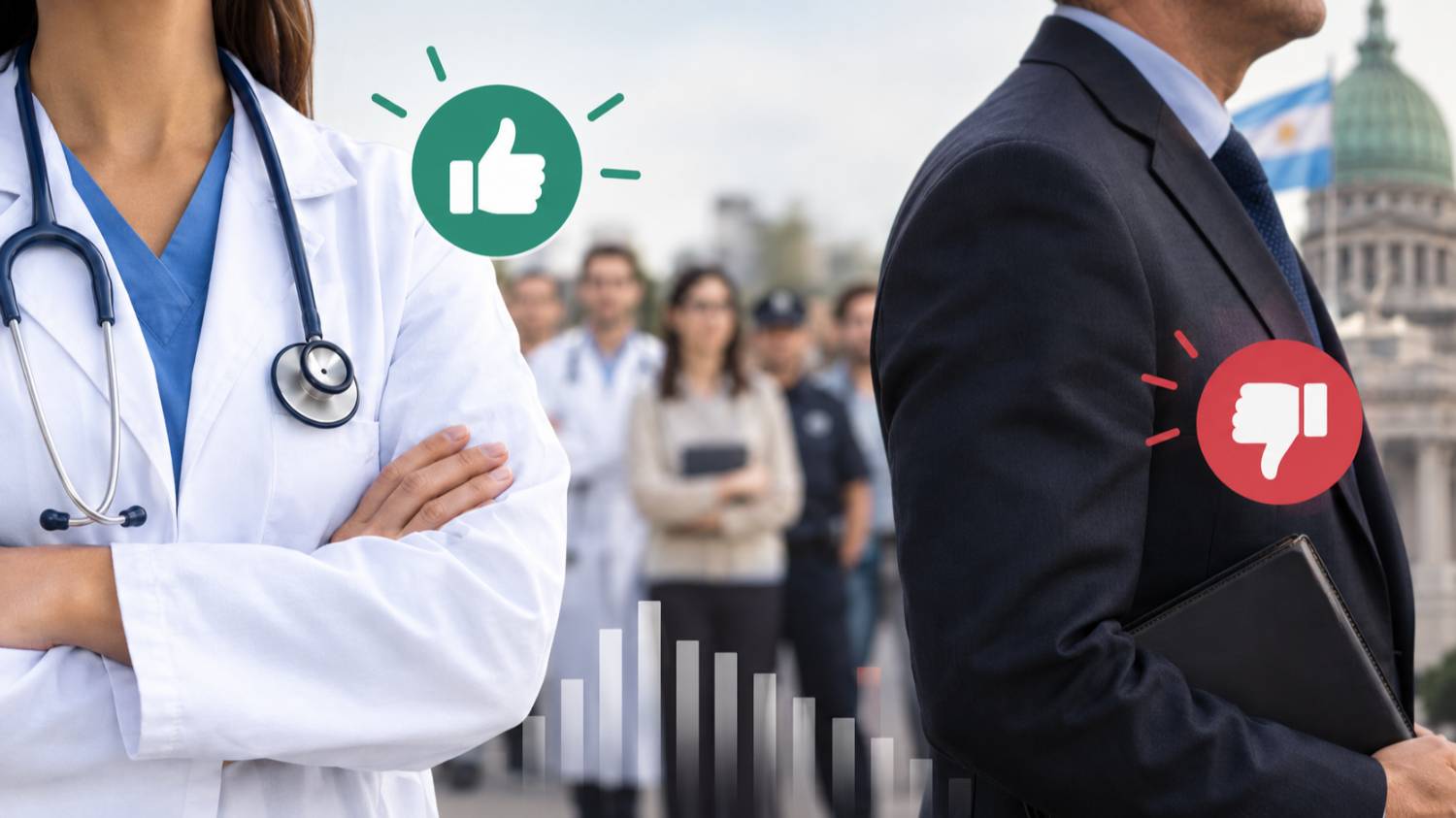 Los médicos lideran el ranking de confianza y los políticos están entre los más cuestionados