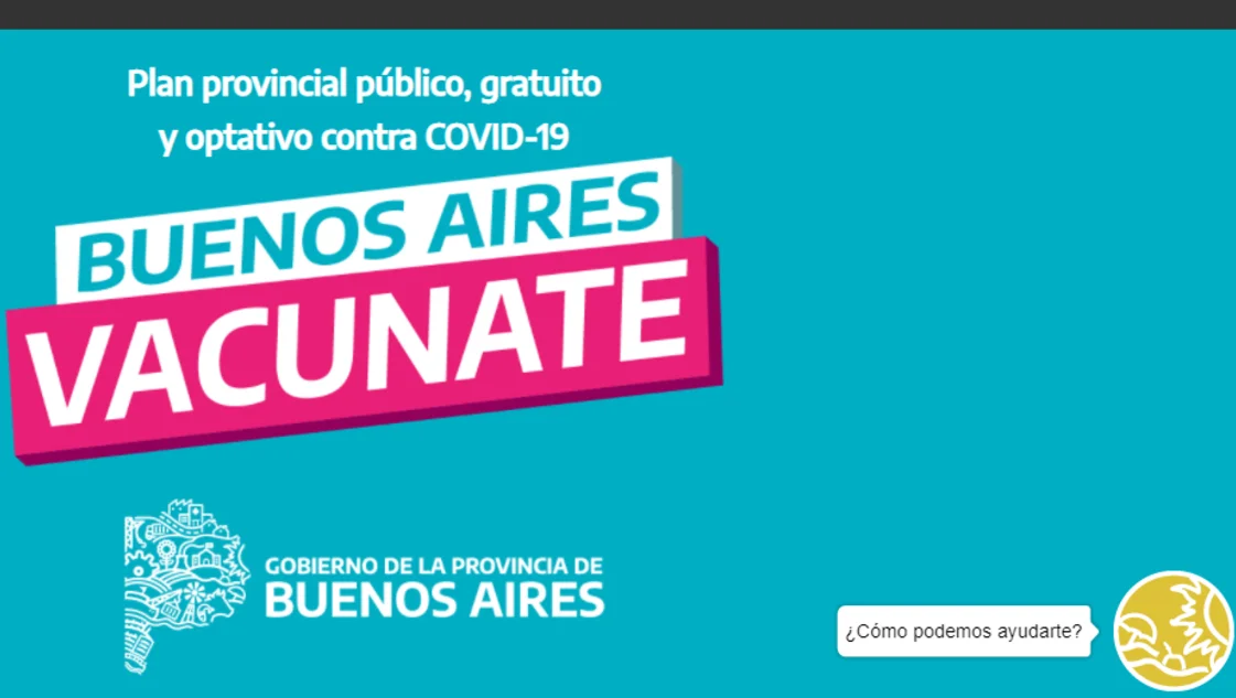 Difunden el sitio web de la provincia de Buenos Aires para vacunarse gratuitamente Difunden el sitio web de la provincia de Buenos Aires para vacunarse gratuitamente