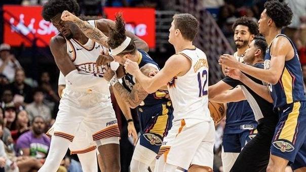NBA: pelea, golpes y expulsiones entre Pelicans y Suns